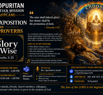 Weekly exposition on the Book of Proverb