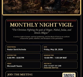 AFROPURITAN CHRISTIAN MISSION MONTHLY NIGHT VIGIL