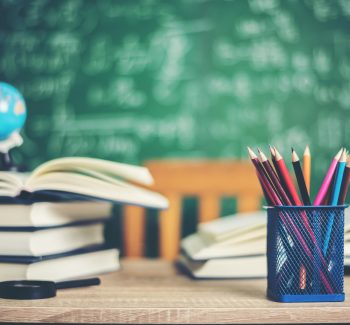 book with green board background